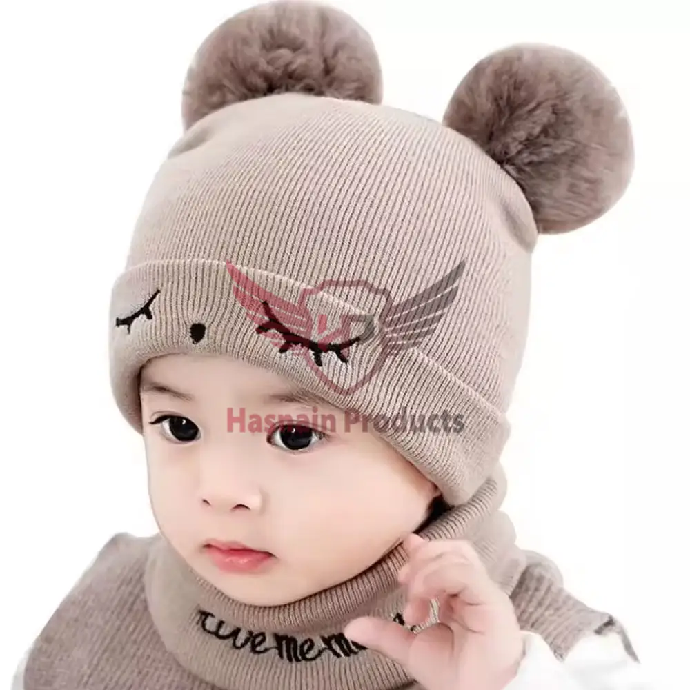 Kleines Mädchen Junge Baby Kinder Winterstrickmützen und -Mützen mit Pom Pom Beanie  warme Kinderkopfbedeckung für kaltes Wetter