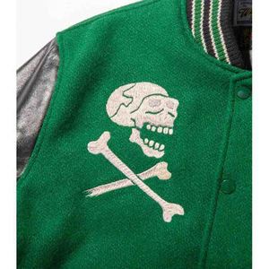Alta calidad personalizado Varsity Mens chaquetas béisbol Letterman chaqueta para hombres negro cuero manga bombardero estilo universitario al por mayor - Product Image 3