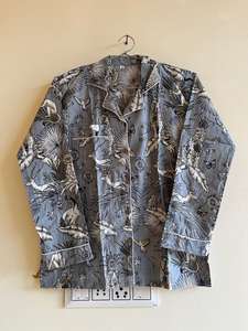 Pijama de algodón transpirable de talla grande para mujer, Conjunto de pijama de algodón suave gris con estampado Floral de animales, traje de noche Sexy cómodo informal - Product Image 2