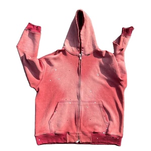 เสื้อฮู้ดดี้วินเทจทรงโอเวอร์ไซส์ ผ้าคอตตอนฟลีซหนานุ่ม ล้างสีแบบ Snow Wash สไตล์สตรีทแวร์ ออกกำลังกายได้ ผลิตตามแบบ OEM สำหรับผู้ชายและผู้หญิง - Product Image 1