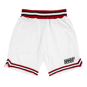 กางเกงขาสั้นบาสเก็ตบอลแบบปักโลโก้ได้ตามต้องการพร้อมตาข่ายแบบแห้งเร็วสไตล์วินเทจ - Product Image 5