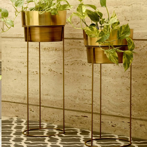 Maceta de metal contemporánea Ideal para decoración del hogar Maceta redonda con soporte Maceta de metal Maceta de hierro Maceta decorativa al por mayor - Product Image 4