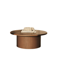 Table basse ronde moderne en acajou massif Willy, écologique et durable, table d'appoint pour salon, salle de séjour, hôtel