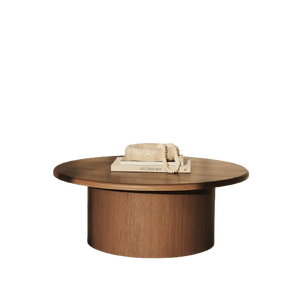 Willy Solid Mahogany Modern <b>Round</b> Coffee Table Eco-Friendly & Durable Accent Center Table for Living Room Lounge Hotel - Product Image 2