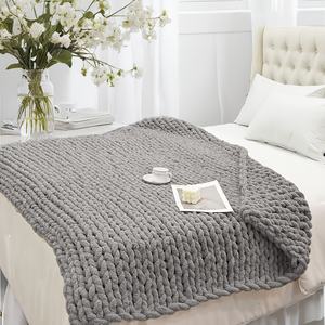En iyi satmak tıknaz örgü atmak çevre dostu yumuşak şönil iplik el yapımı ağırlıklı örgü battaniye - Product Image 1