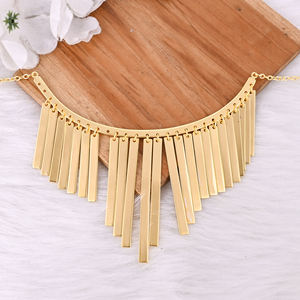 Collar de Oro Grueso Chapado en Oro para Mujer, Diseño Personalizado de Fábrica, Joyería Chapada en Oro de Latón, Fabricante Mayorista - Product Image 3