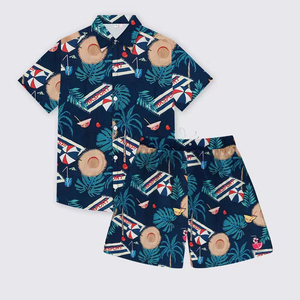 Conjunto de Camiseta y Pantalones Cortos para Hombre, 2 Piezas, Verano, Moda, Manga Corta, Transpirable, Bordado, Casual, Alta Calidad, Color Sólido - Product Image 6