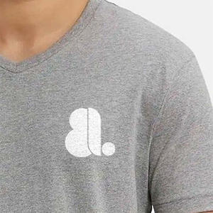 Nouveau T-shirt pour homme à col en V, couleur unie, manches courtes, vente en gros, T-shirts pour homme à col en V, manches courtes, 100% coton, vierge - Product Image 4