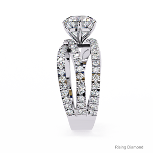 Anillo de diamante cultivado en laboratorio de corte redondo de oro blanco de 1,2 quilates, compromiso elegante y regalo de aniversario para ella - Product Image 2
