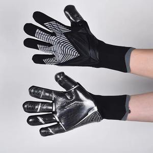 Gants de gardien de but de football en cuir de qualité supérieure, unisexes, adultes et enfants, entraînement, match, durables, antidérapants, protection des doigts, fermeture à lacets - Product Image 2