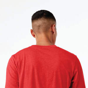 <b>Red</b> Heather <b>Long</b> <b>Sleeve</b> Tee: Superior Blend of 52% Airlume Combed Cotton & 48% Poly - Product Image 6