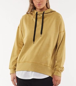 Sudadera con capucha de lana de algodón liso para mujer, Jersey cálido de invierno con etiqueta privada - Product Image 4