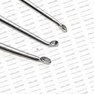 Curette à os en acier inoxydable avec poignée en aluminium noir | Instrument de chirurgie orthopédique vétérinaire à 3 pointes - Product Image 4