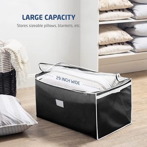 Set di 2 Grandi Borse Organizer in PVC e Tessuto per Conservazione Vestiti e Biancheria da Camera da Letto - Product Image 3