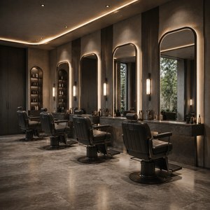 Sillón de Barbería Reclinable de Cuero Sintético con Bomba Hidráulica, Muebles de Salón Contemporáneos para Uso Comercial en Barberías - Product Image 2