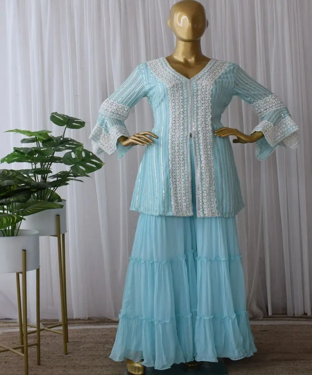 Ensemble trois pièces salwar kameez pour femmes, vêtement ethnique indien, de fête, de Punjabi, couture disponible en gros, costume de pelouse alphanumero