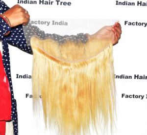 Precio al por mayor máquina doble trama cruda recta 13*4 encaje Frontal Virgen sin procesamiento químico extensiones de cabello humano indio - Product Image 3