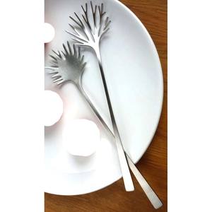 Espejo plateado pulido increíble cena diseño único cucharas y tenedor juego de cubiertos Acero inoxidable Metal decorativo mango largo - Product Image 1