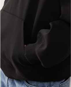 Sweat-shirt à capuche en coton pur respirant pour femmes Logo personnalisé Sweat-shirt tricoté surdimensionné lourd Printemps Automne Hiver StreetwearOem - Product Image 4