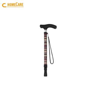 Canne de marche pliable réglable en 5 sections en alliage d'aluminium OEM, poignée en bois, embout en caoutchouc, capacité de 250 lb - Canne ultralégère - Product Image 5