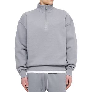 เสื้อฮู้ดผู้ชายแบบสั่งทำพิเศษ ซิปครึ่งตัว กันน้ำ กันลม แห้งเร็ว ระบายอากาศได้ดี ผลิตจากผ้าโพลีเอสเตอร์ผสมคอตตอนเนื้อหนา สำหรับฤดูหนาว - Product Image 2