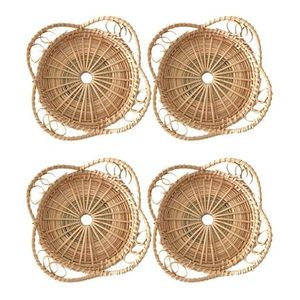 Set de dessous-de-plat en rotin au design vintage, fabriqué à la main au Vietnam par des artisans, décoration murale pour accessoires de décoration de table - Product Image 3