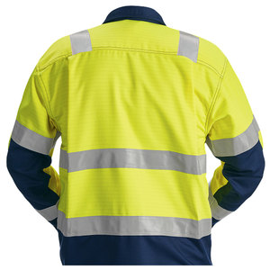 Hi Vis Engineer Workwear Shirts Long Sleeve <b>Fluorescent</b> Yellow Reflective Safety Polo T-Shirt Hi Vis Work Wear <b>Clothing</b> - Product Image 2