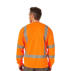 Camisas de seguridad de alta visibilidad para todo tipo de clima al por mayor, camisa de trabajo de manga larga personalizada, alta visibilidad, impermeable, opciones de talla grande - Product Image 3
