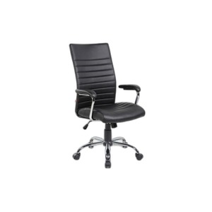 San Francisco Eco- Leather Presidential Chair <b>Black</b> Ergonomic Office Chair Adjustable Headrest Foam Plastic Modern Traditional - Product Image 1