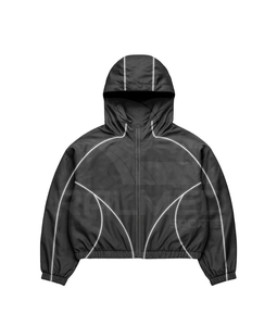 Conjunto Deportivo Cortavientos 100% Nailon de 2 Piezas, Pantalón con Cordón y Chaqueta con Capucha, Paneles con Líneas Reflectantes, Chándal Cortavientos para Trabajo - Product Image 2