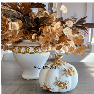 Florero blanco y dorado de lujo, diseño de decoración moderna, florero único de lujo - Product Image 5