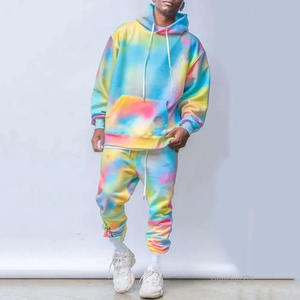 สีรุ้งมัดย้อมผ้าฝ้าย100% แบบซิปแขนยาวกระเป๋าโอเวอร์ไซส์แบบลำลองดีไซน์แบบมีซิปสำหรับฤดูหนาว - Product Image 4