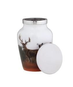 Urne funéraire de pâturage de cerf peinte à la main avec 4 petites urnes souvenir | Un joli jeton de partage pour se souvenir de votre amour perdu - Product Image 1