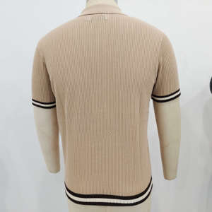 Suéter Polo de Punto Personalizado al por Mayor con Logotipo Personalizado para Hombre, Camiseta Polo de Punto Calado de Manga Corta para Verano - Product Image 3