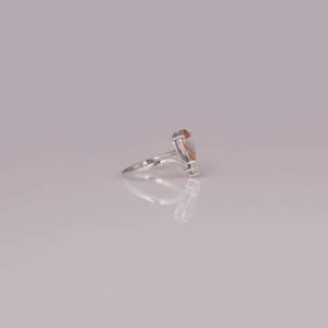 Pink Pear and Round Cut Custom 18KT <b>Solid</b> White Gold Engagement Ring Lab Grown Diamond Gold Plated and Certified Ring - Product Image 5