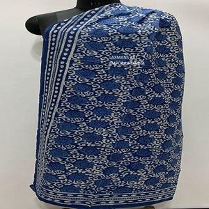 Pareos Pareo de algodón con estampado índigo de bloque de mano, ropa de playa de verano con diseño único impreso a mano - Product Image 5