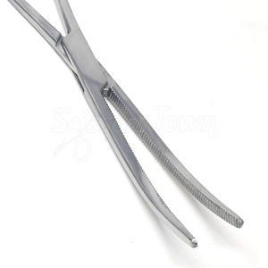 Abrazadera de fórceps de bloqueo hemostático de acero inoxidable curvada de 8 pulgadas con mordazas dentadas completas para procedimientos quirúrgicos - Product Image 6