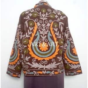 Veste pour femme à col mandarin, style indien vintage, faite à la main, 100% coton, broderie florale, écologique, respirante, séchage rapide - Product Image 6