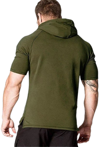 Sweat à capuche athlétique en molleton 100% coton pour homme, coupe ajustée, sans manches, pour la salle de sport, pour la saison d'automne - Product Image 2