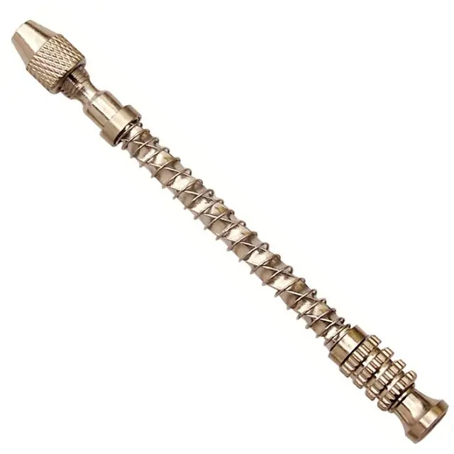 Furadeira de mão espiral com mola, torção manual de fios, joias, relógio, reparo, latão, mini broca com mola