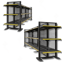 Étagère de présentation en fil métallique double face moderne ADONG |   Système d'étagères métalliques robustes et détachables |   Revêtement en poudre, hauteur réglable |   OEM