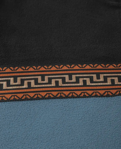 Sudadera de cuello alto con patrón geométrico para hombre, estilo pijo, forro polar elástico ligero, ajuste holgado con detalle de trenza - Product Image 4