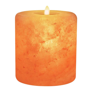 100% Cristal Natural Sal de roca del Himalaya Forma Natural Soporte de luz de té hecho a mano o Forma Natural Velas de cristal de 2 agujeros Pakistán - Product Image 1