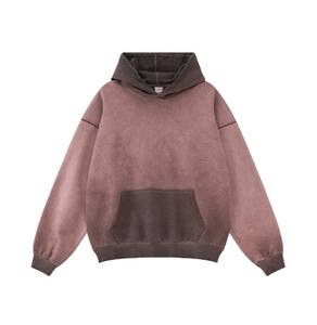 Sudadera con Capucha para Hombre, Estilo Vintage, Lavada al Ácido, Desgastada, 380 g/m², Talla Grande, Sin Cordones, 100% Algodón - Product Image 3