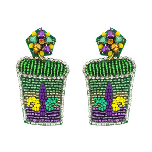 ต่างหูเทศกาลที่สวยงามสำหรับผู้หญิงที่มีลูกปัดแก้ว100% ด้วยฝีมือการปักลูกปัดที่ได้รับแรงบันดาลใจจากนักออกแบบ - Product Image 5