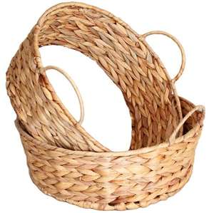 ตะกร้าเก็บของสไตล์ชนบทสุดเก๋ งานสานด้วยมือ ของตกแต่งบ้านสุดพิเศษ ทำจากผักตบชวา พร้อมหูหิ้ว ใช้งานได้หลากหลาย - Product Image 2