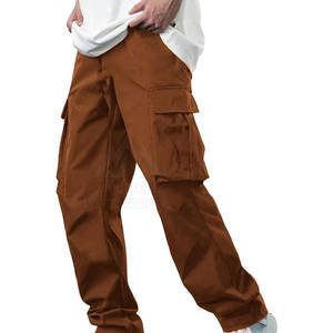 2025 <b>Men's</b> High Quality Cotton Baggy <b>Trouser</b> With Custom Logo Mid-<b>Waist</b> Straight Pattern Windproof Feature Low Price - Product Image 1