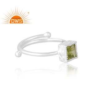 Anillo de piedras preciosas de peridoto Natural de Plata de Ley 925, joyería personalizada para mujer, regalo para ella - Product Image 4