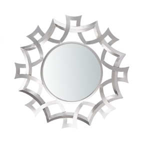 Espejo con Marco de Diseño, Venta al por Mayor, Elegante Espejo Decorativo para el Hogar, Espejo de Pared Redondo con Marco Plateado - Product Image 1