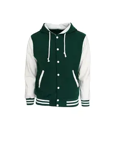 Original Leather Hood Varsity Letterman Jackets Wool & Leather new Style customized Color design